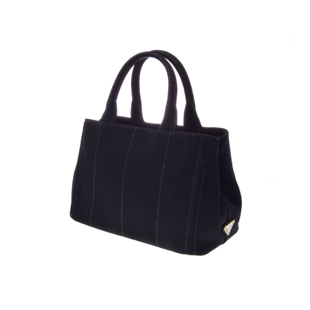 Prada Bag Tote Strap Canapa Black Canvas